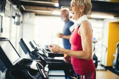 Older woman using a treadmill
