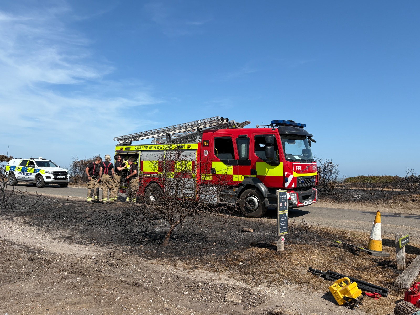 Suffolk Fire and Rescue crews on scene at Dunwich Heath