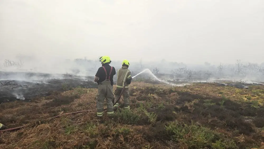 Fire crews tackling Dunwich Heath fire