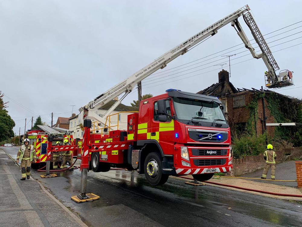 Aerial ladder platform in use to gain a vantage point from above