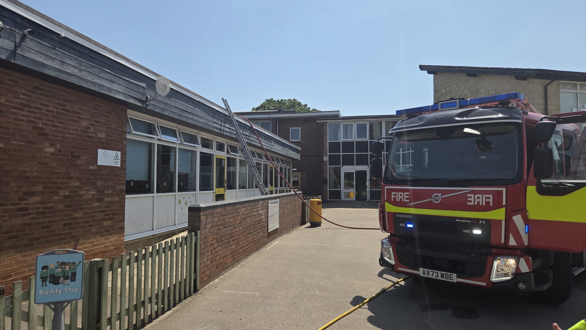 The Early Years building where the fire occurred can be seen on the left.