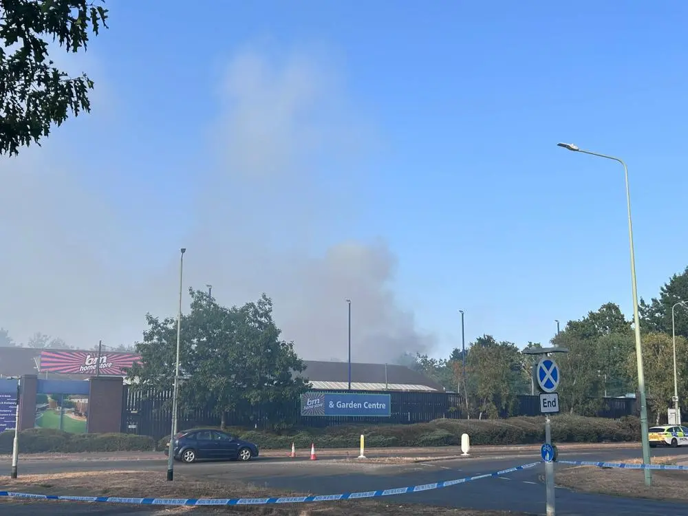 smoke in the air above a retail store