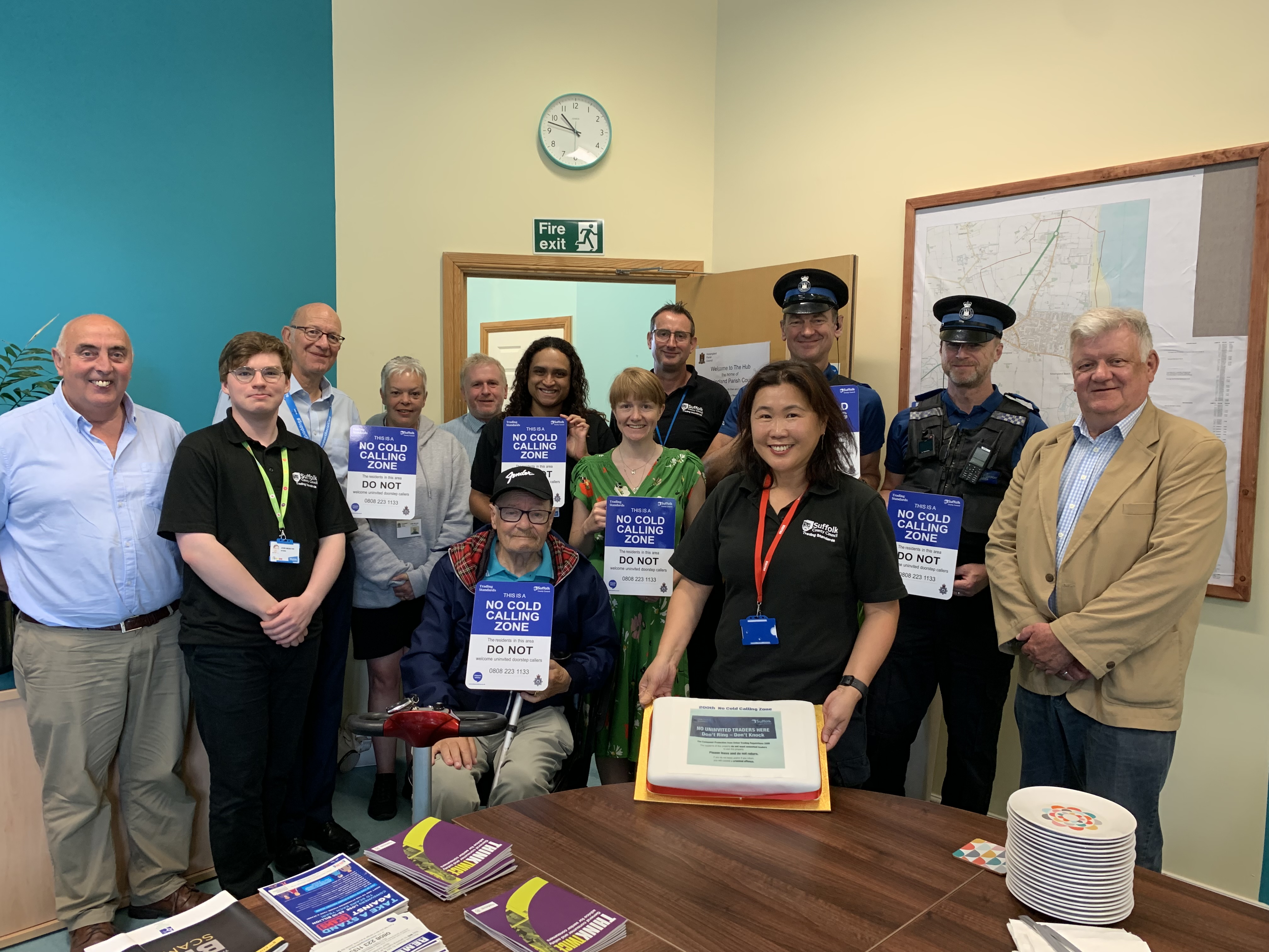 Residents, councillors and police launch the 200th No Cold Calling zone with tea and cake