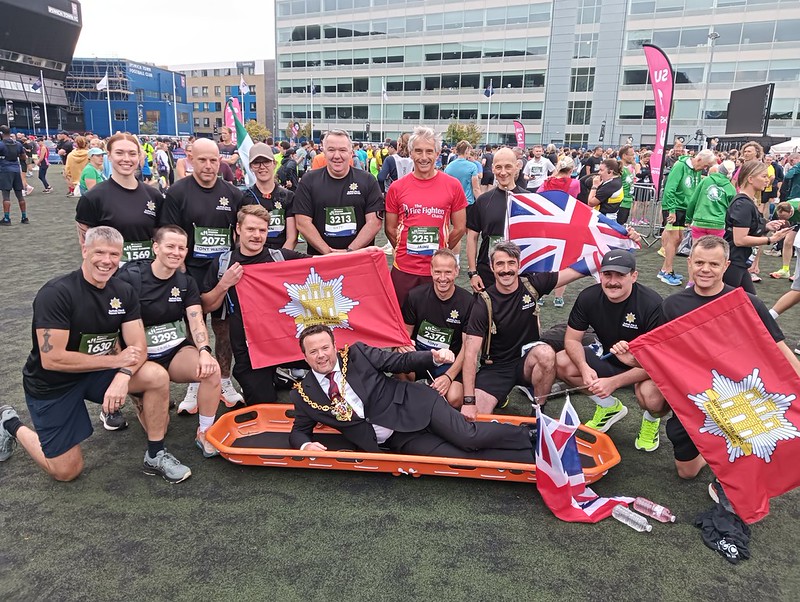 The Suffolk Fire and Rescue Team which participated in the 2025 Ipswich Half Marathon