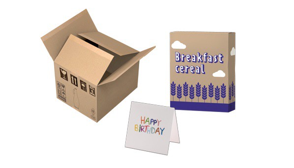 Cardboard boxes and cards