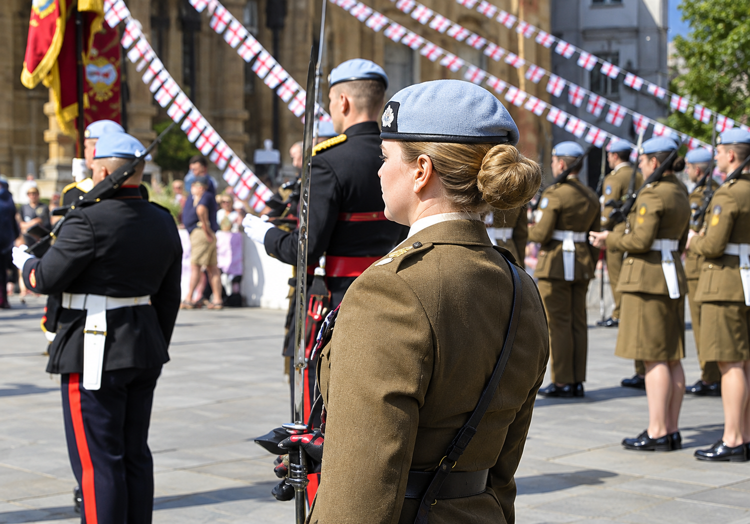 Soldiers in dress uniform on parade. (Image: SCC)