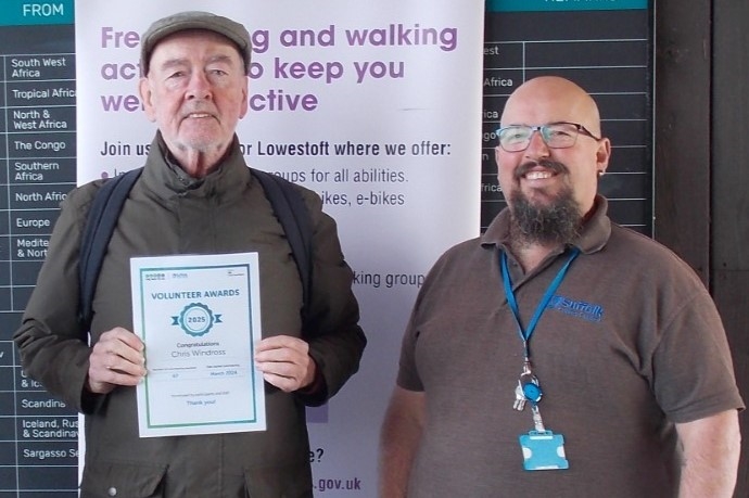 Chris Windross, left, with Andrew Frampton from the Way To Go team. (Picture: SCC)