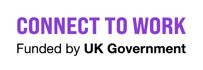 Connect to Work logo in purple. 