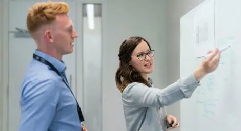 Two council workers in a meeting