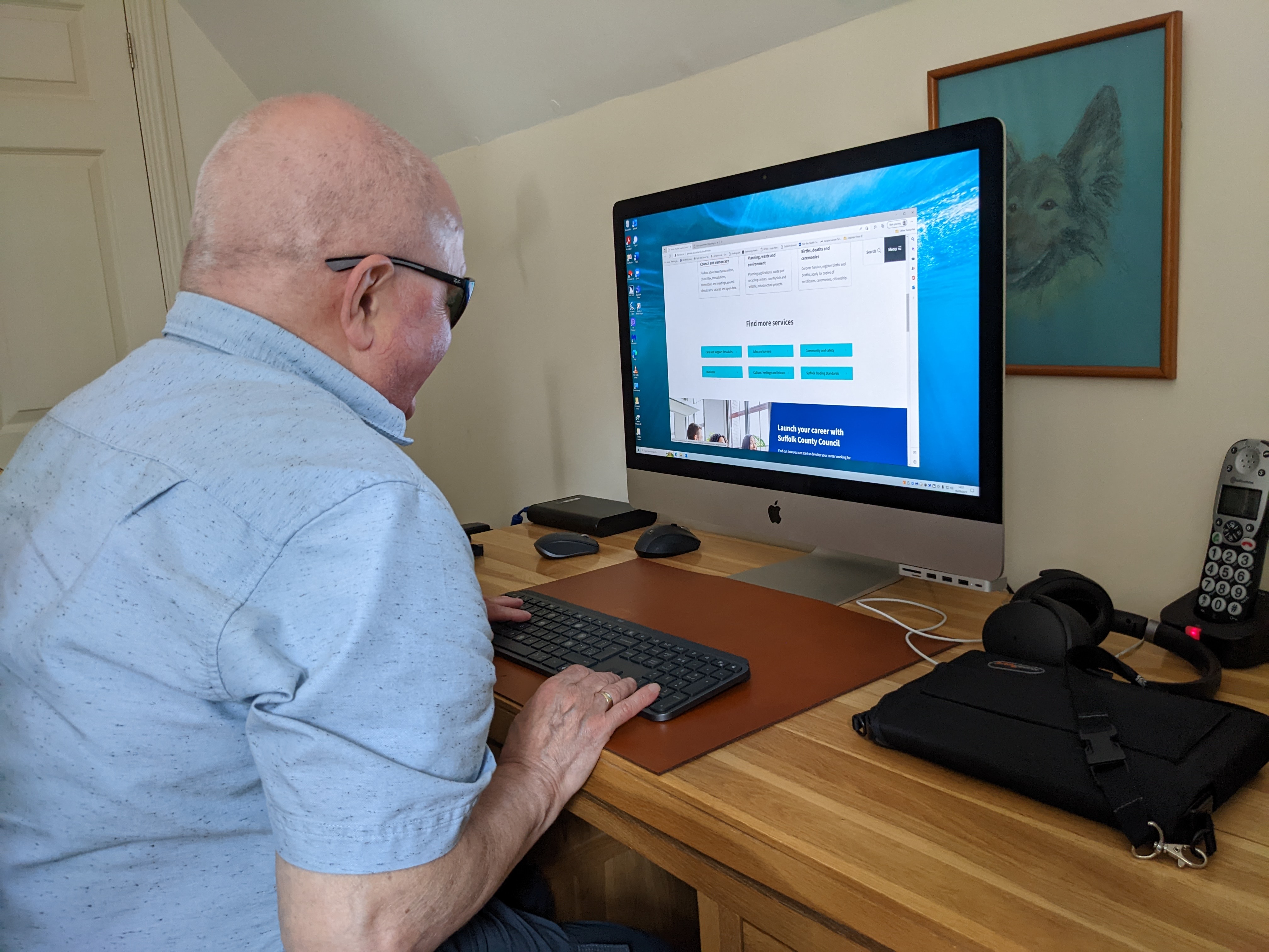 A blind man testing our new website using a screen reader