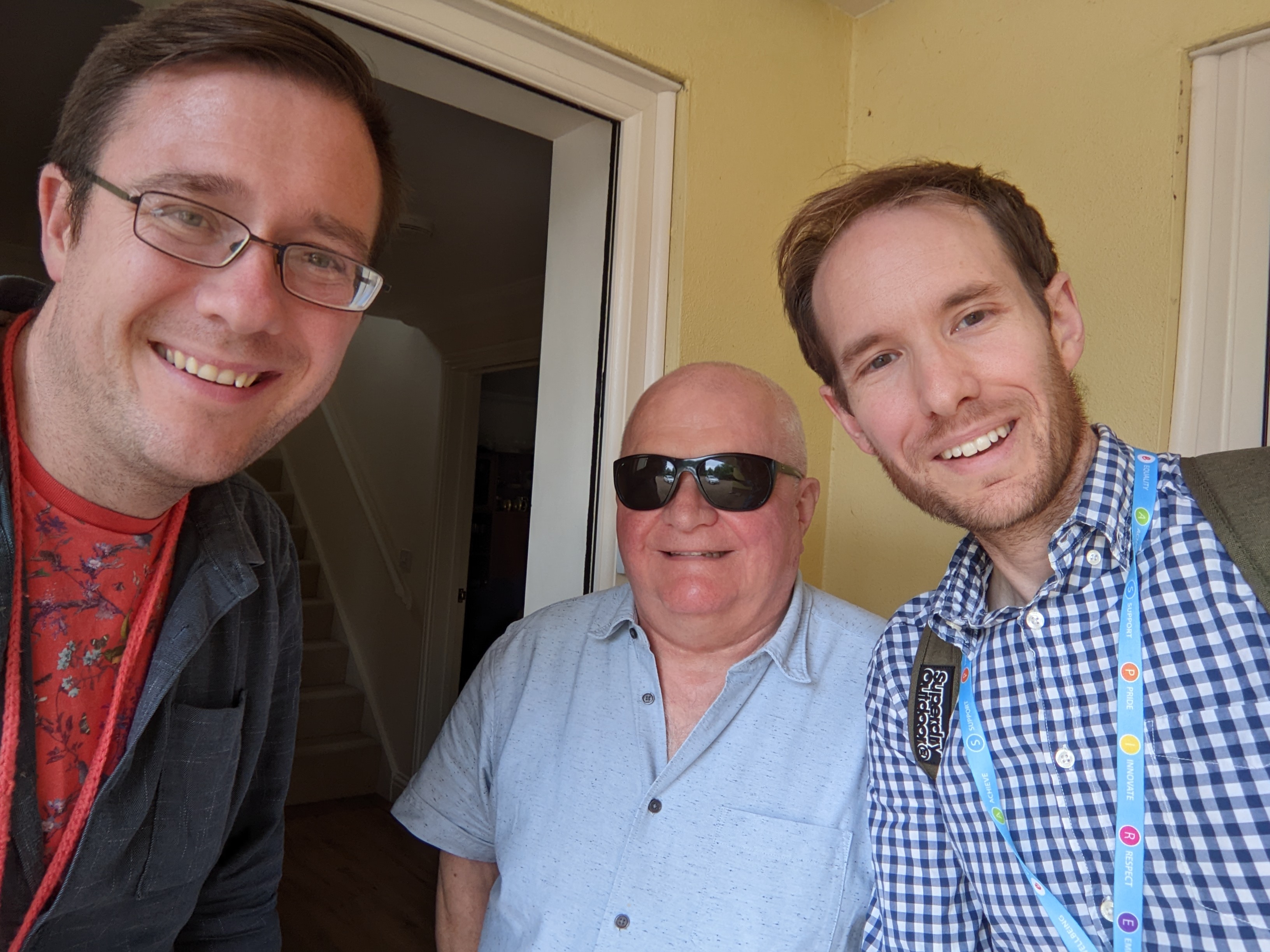 Dave and Andy from the project team meeting Derek for user research