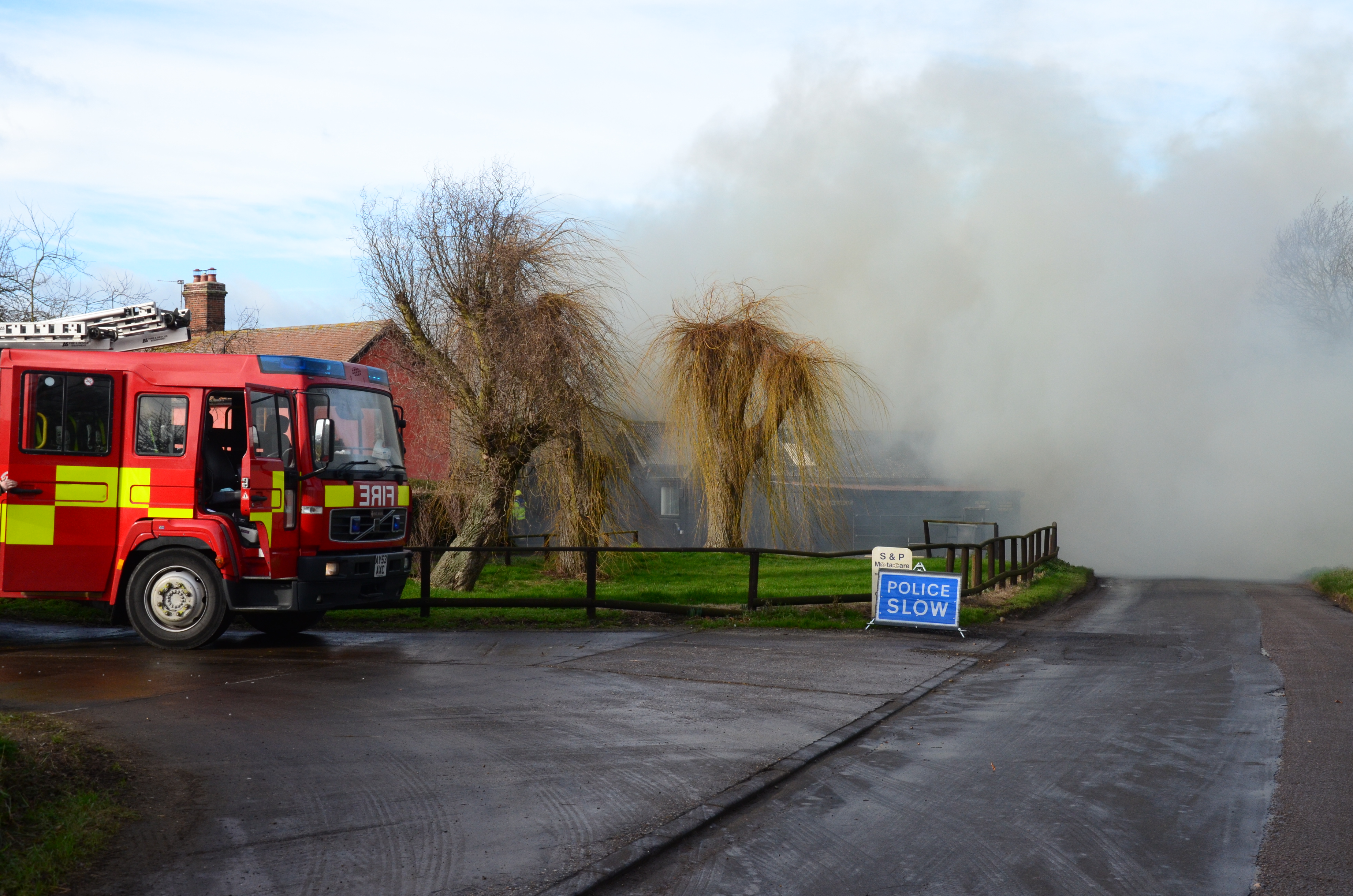 A Suffolk Fire Appliance at a rural fire