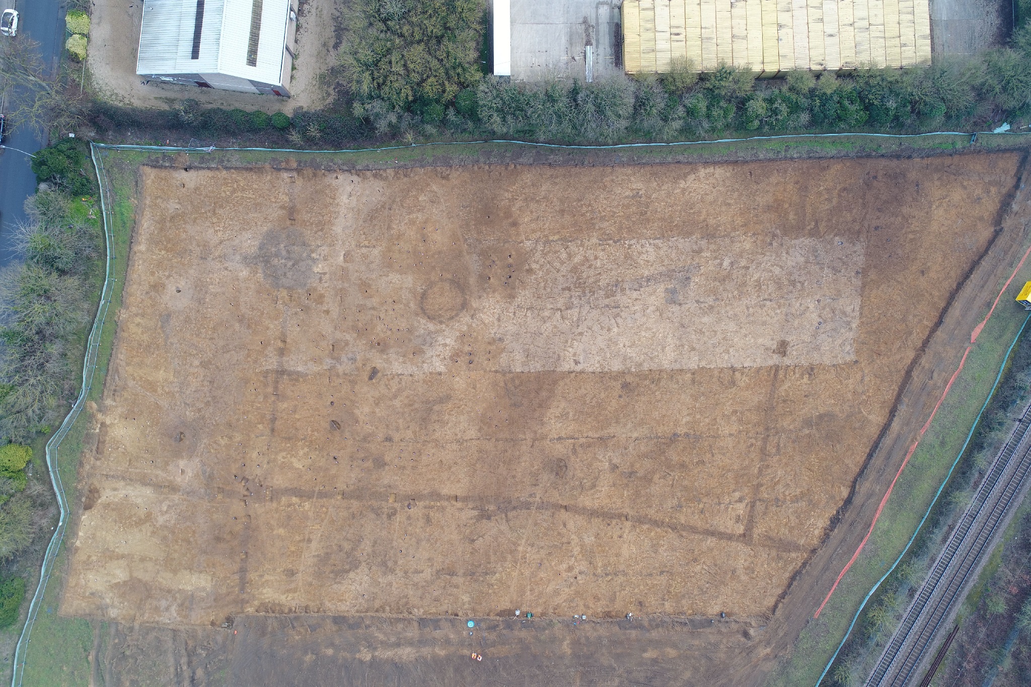 Overhead shot of excavation