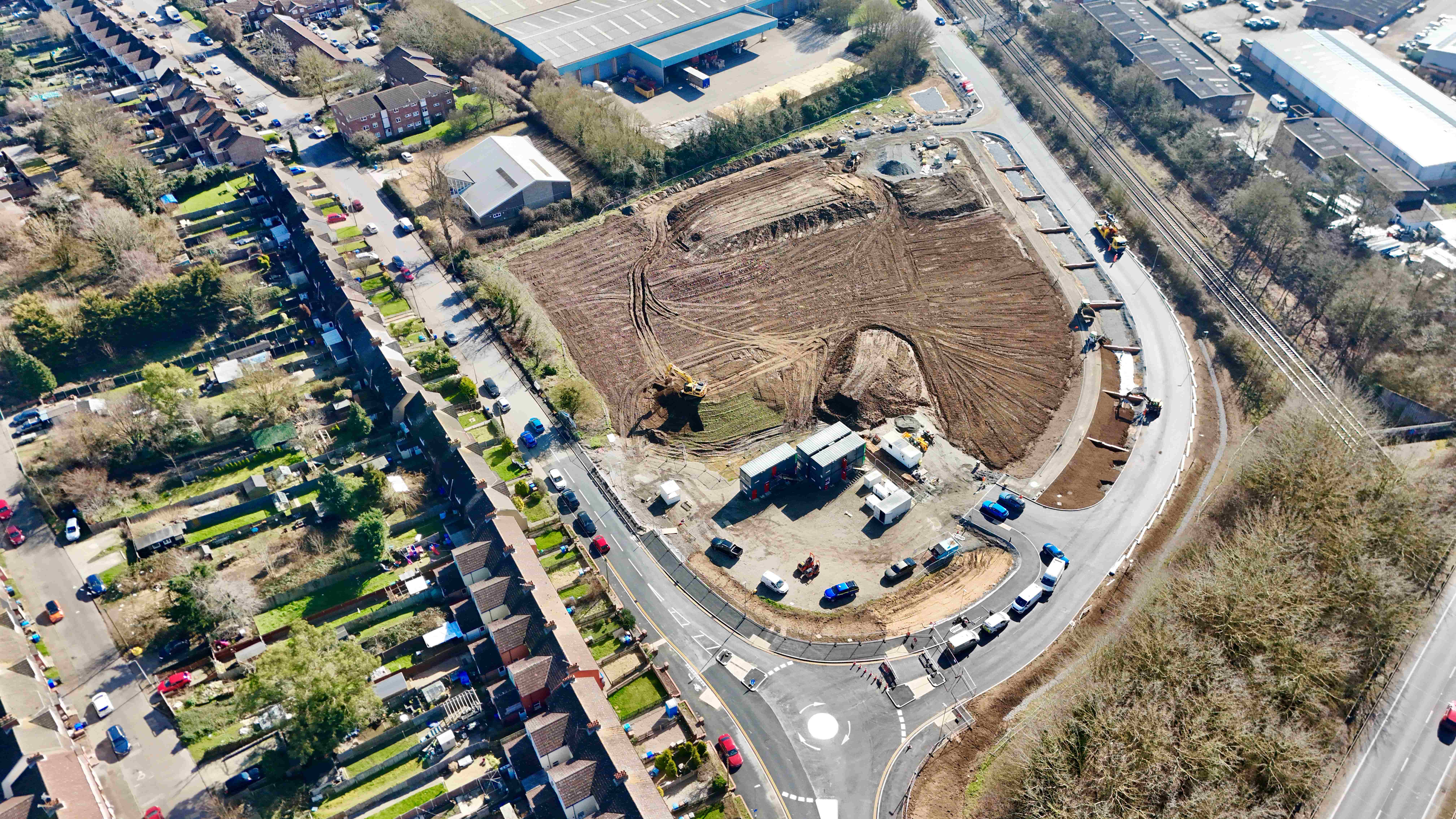 Aerial view of Europa Way