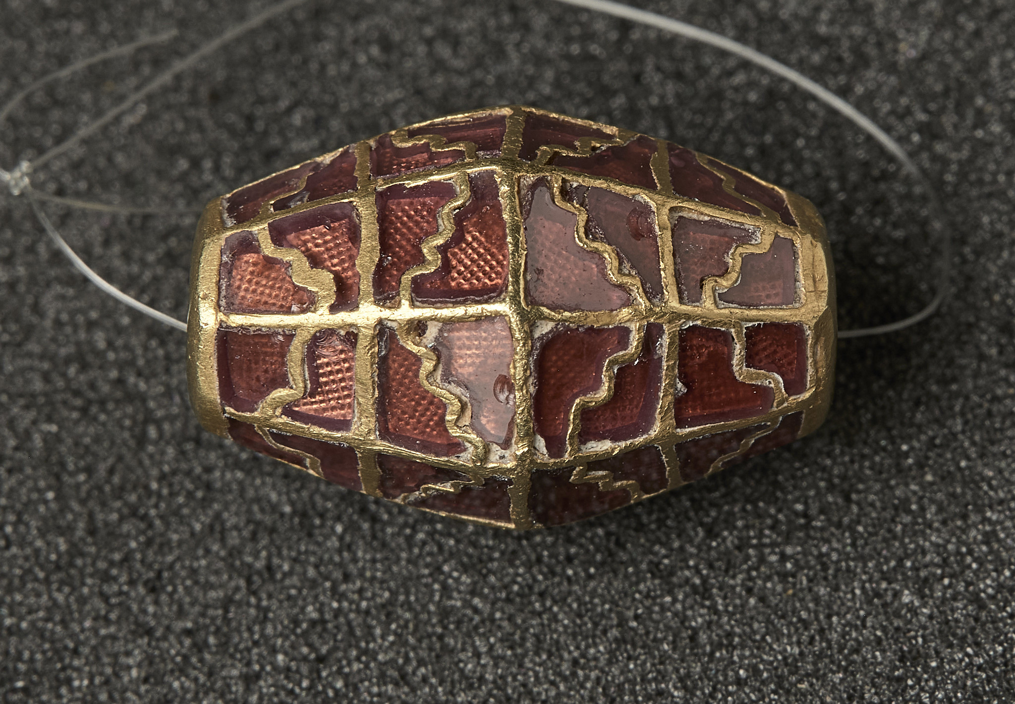 Gold and Garnet Bead