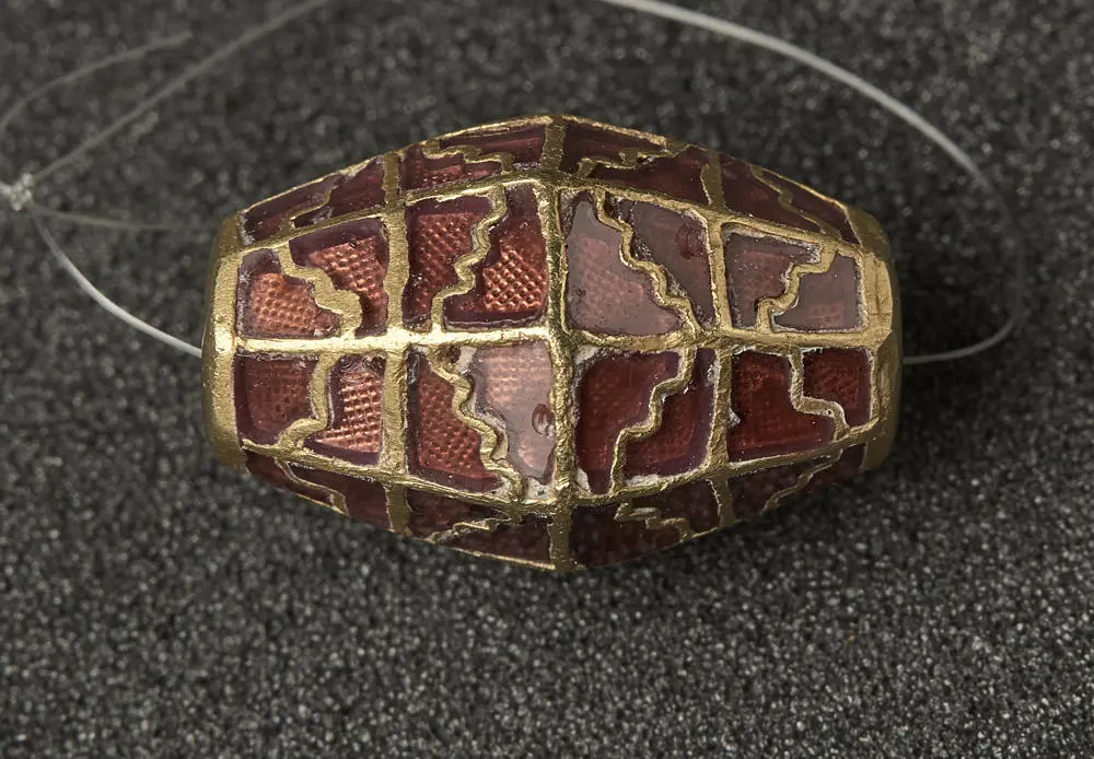 Gold and Garnet Bead