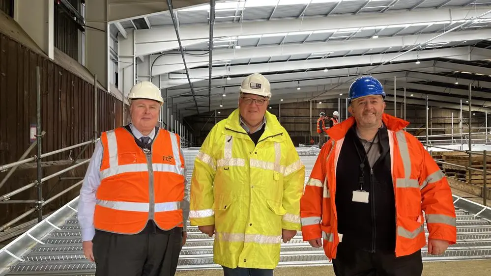 Cllr Richard Smith MVO, left, with county councillors for Haverhill David Roach and Joe Mason, at the new facility.