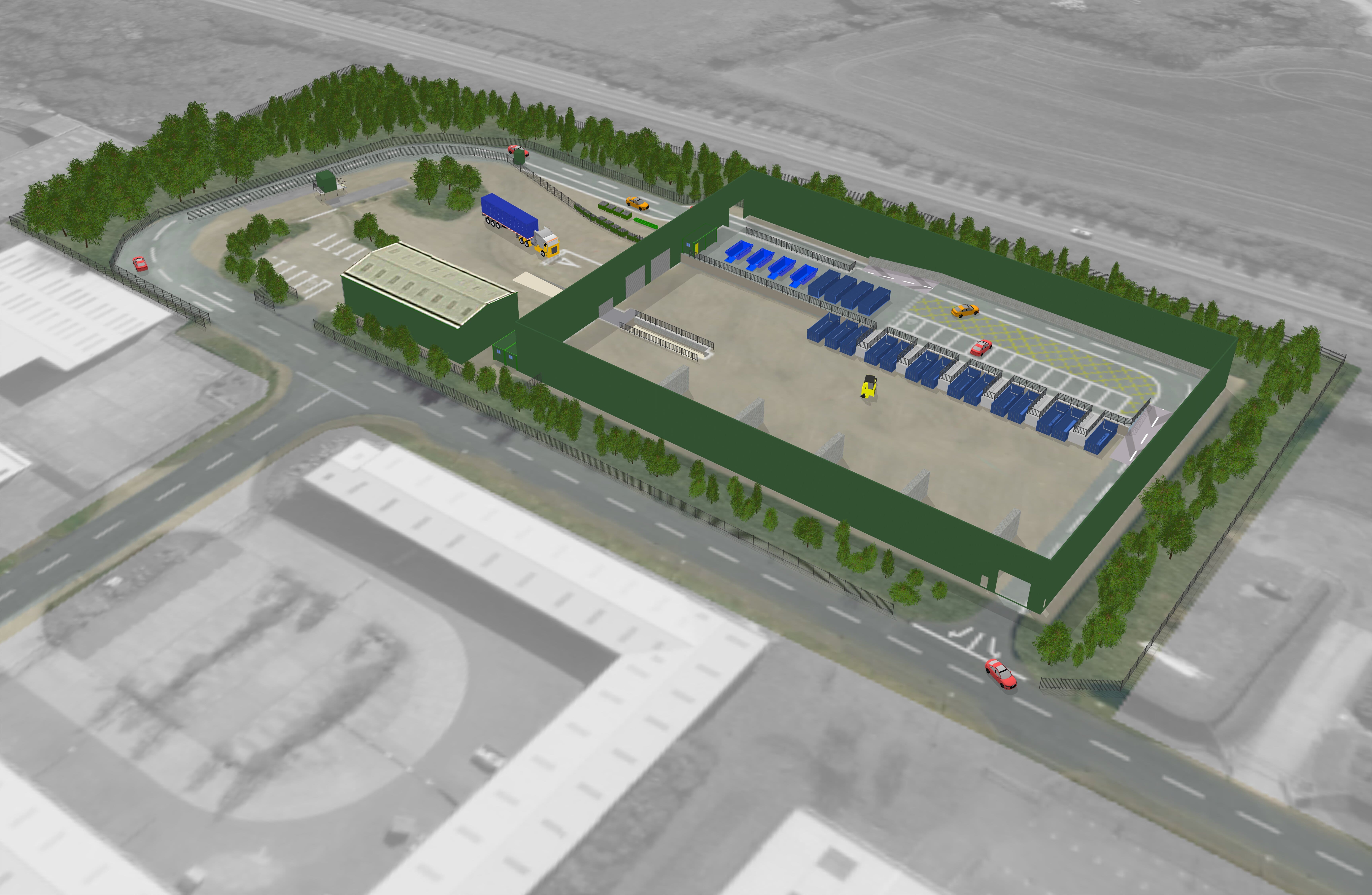 Visual of what the new recycling centre will look like once complete.
