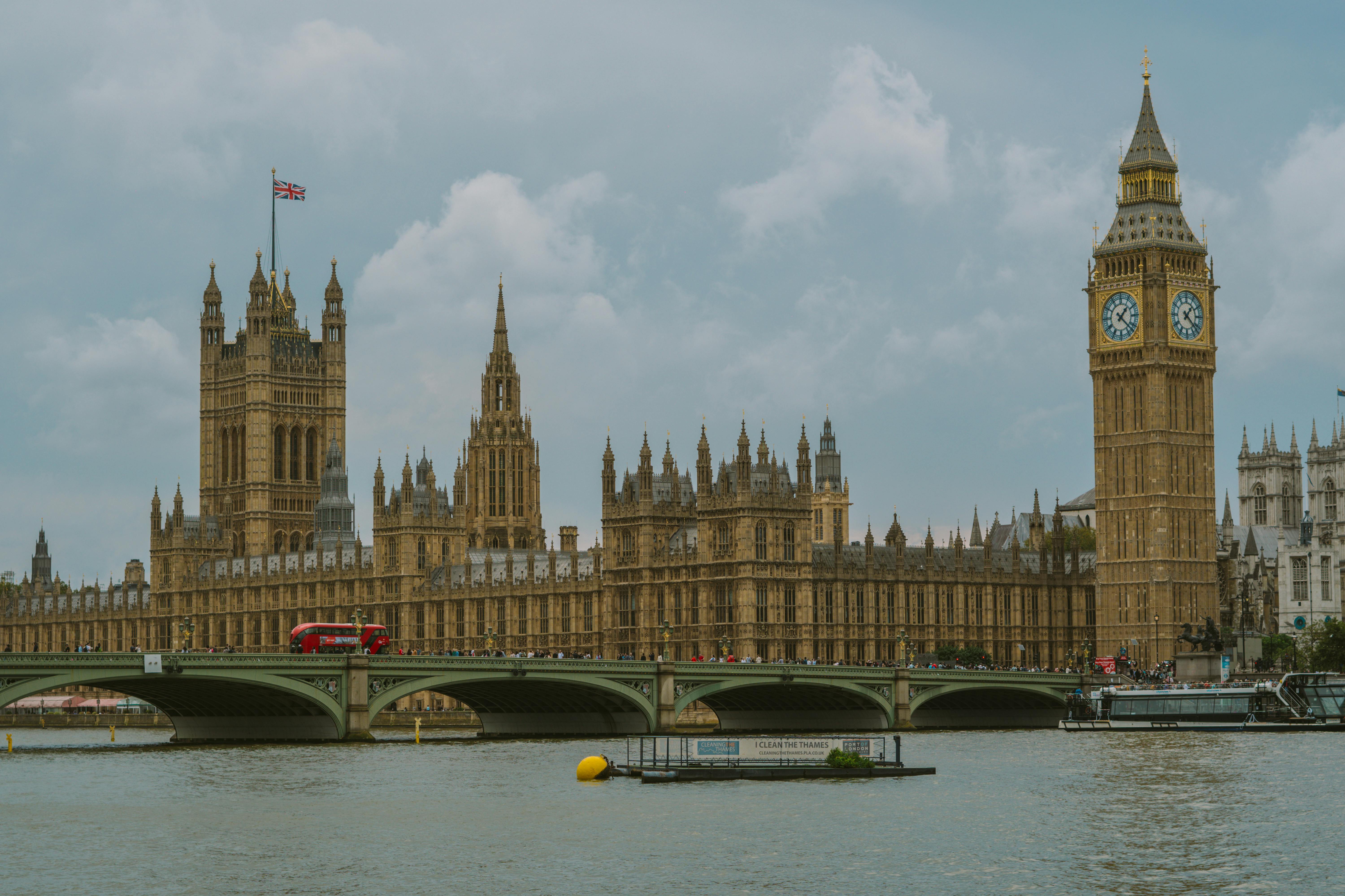 A photo of the Houses of Parliament from across the river.