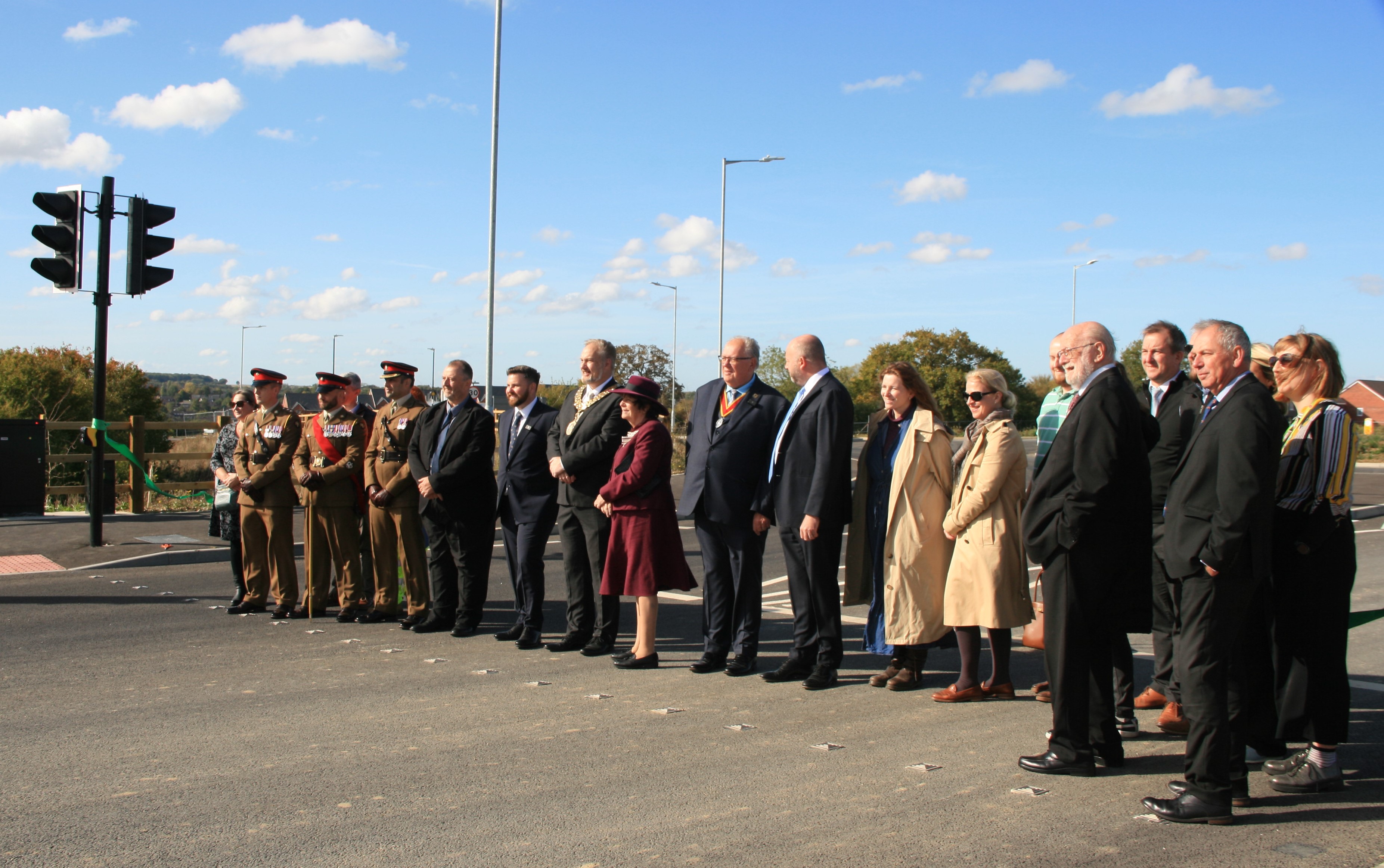 People on the new road.