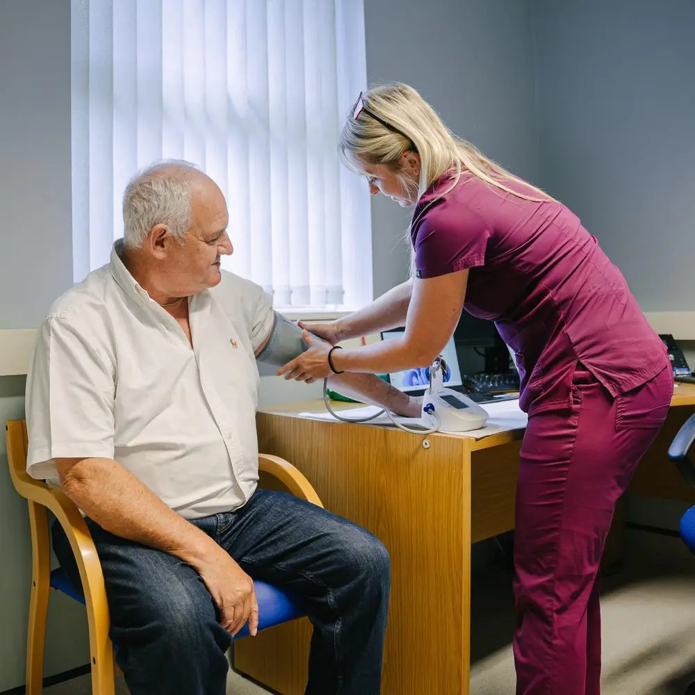 Steve Wiles having a health Check