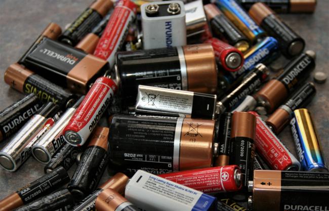 A pile of batteries