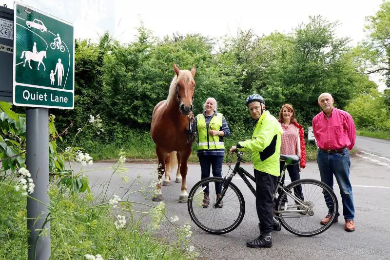 People standing outside Kelsale Quiet Lane