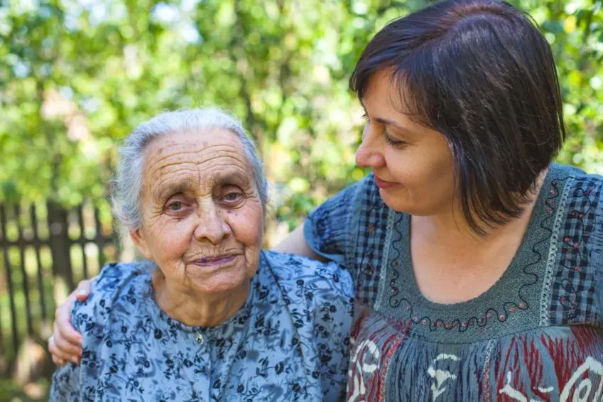 Older woman with daughter
