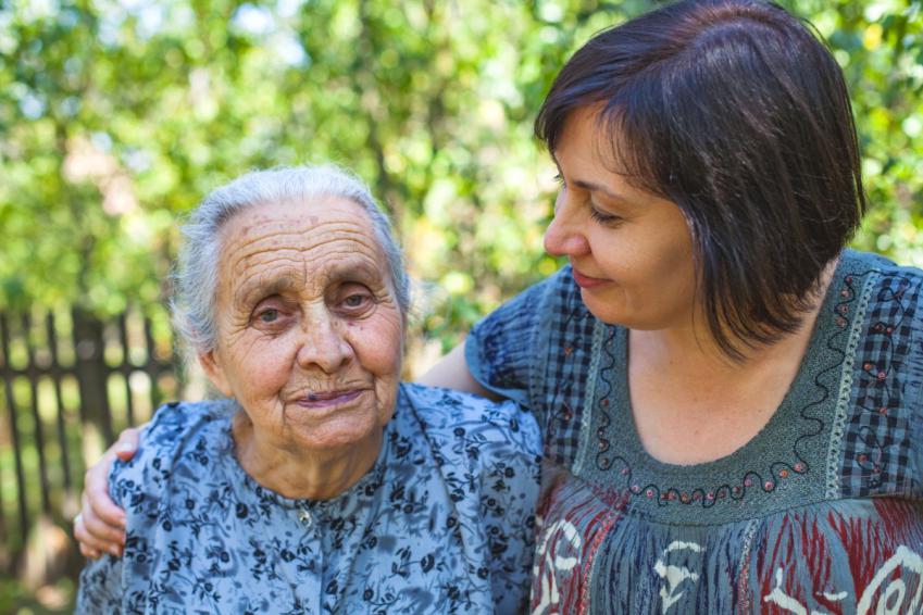 Older woman with daughter