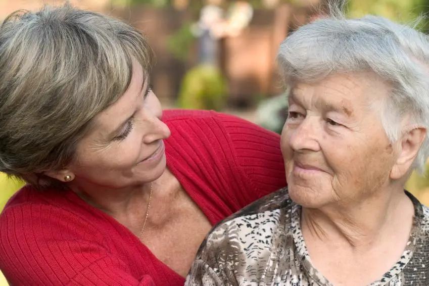 Woman caring for older person