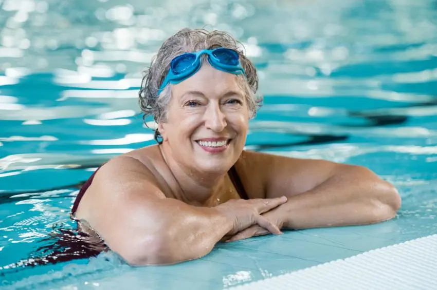 Older woman enjoying swimming