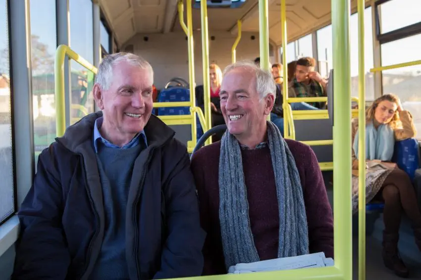 Older men using a bus