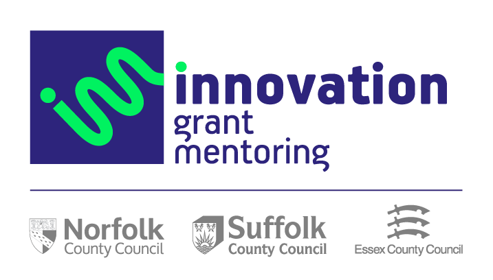 Innovation Grant Mentoring logo with Norfolk, Suffolk and Essex county councils' logos