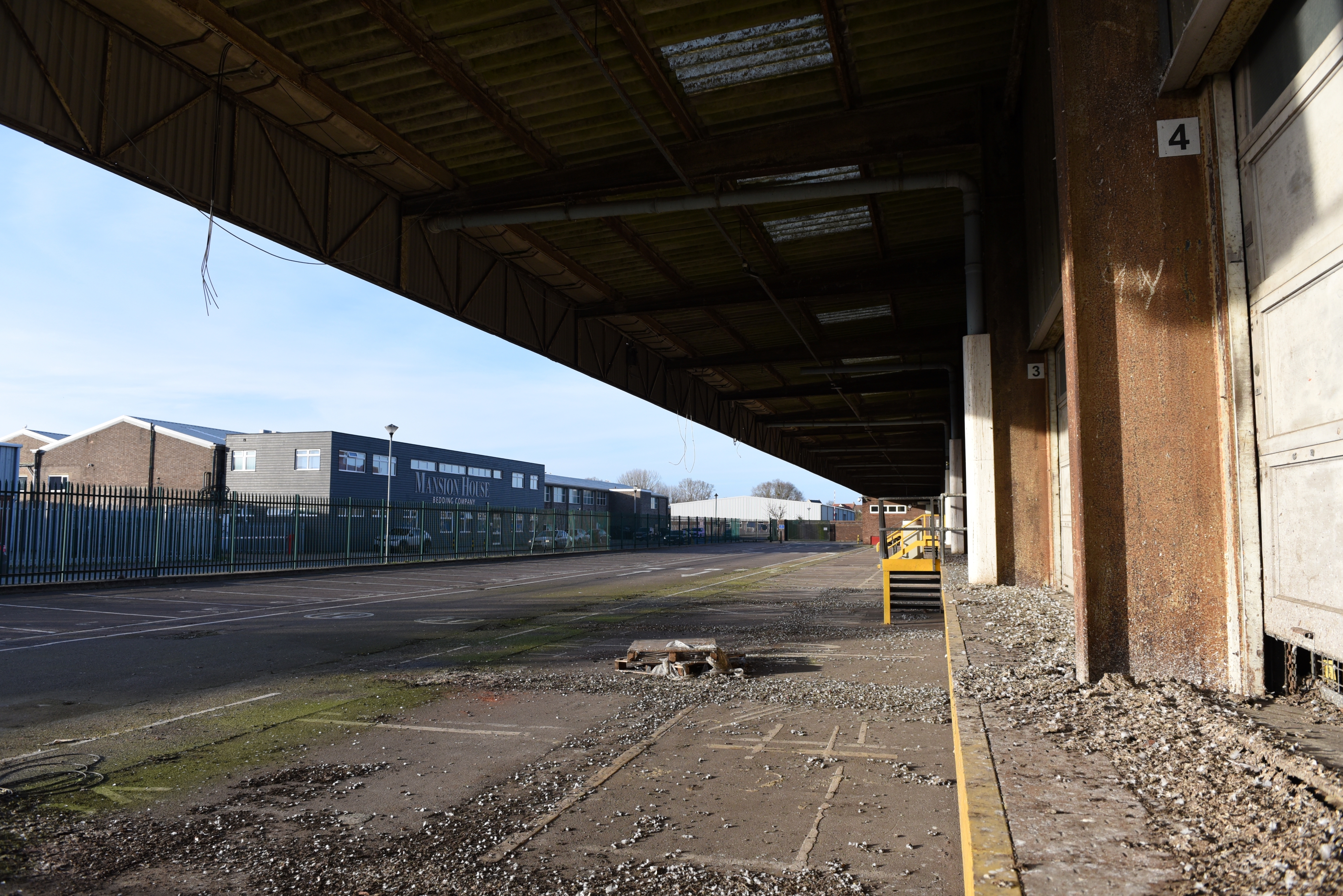 under the canopy of the old depot site