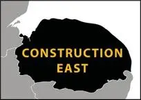 Construction East logo, Norfolk highlighted within the East Anglian region on a map