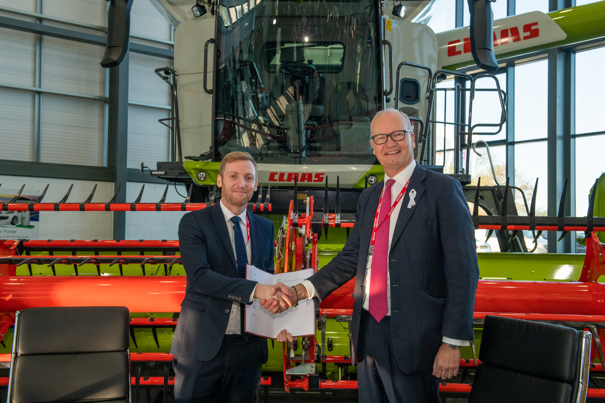 Leader Matthew Hicks with Department for Levelling Up, Housing and Communities Minister Lee Rowley MP