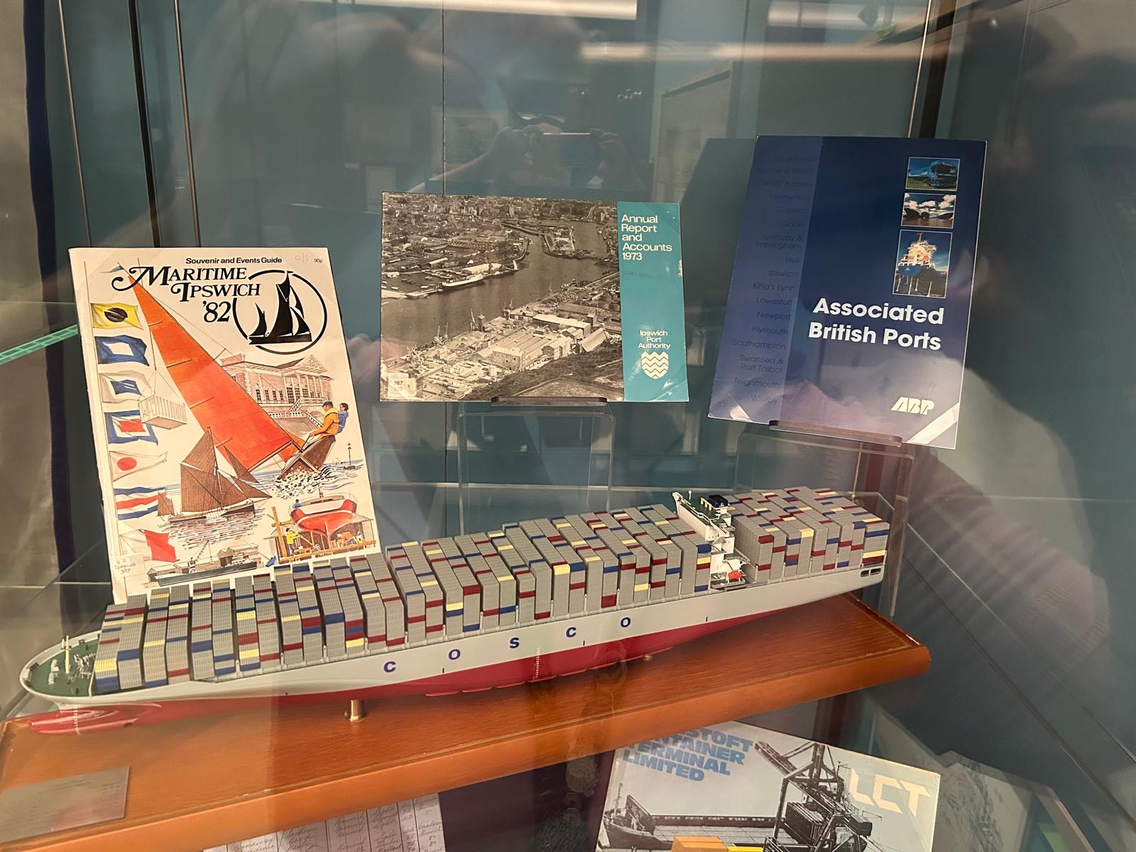 Container ship at the exhibiton