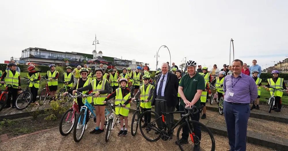 Pupils from Phoenix St. Peter Academy, Lowestoft with their loan bikes