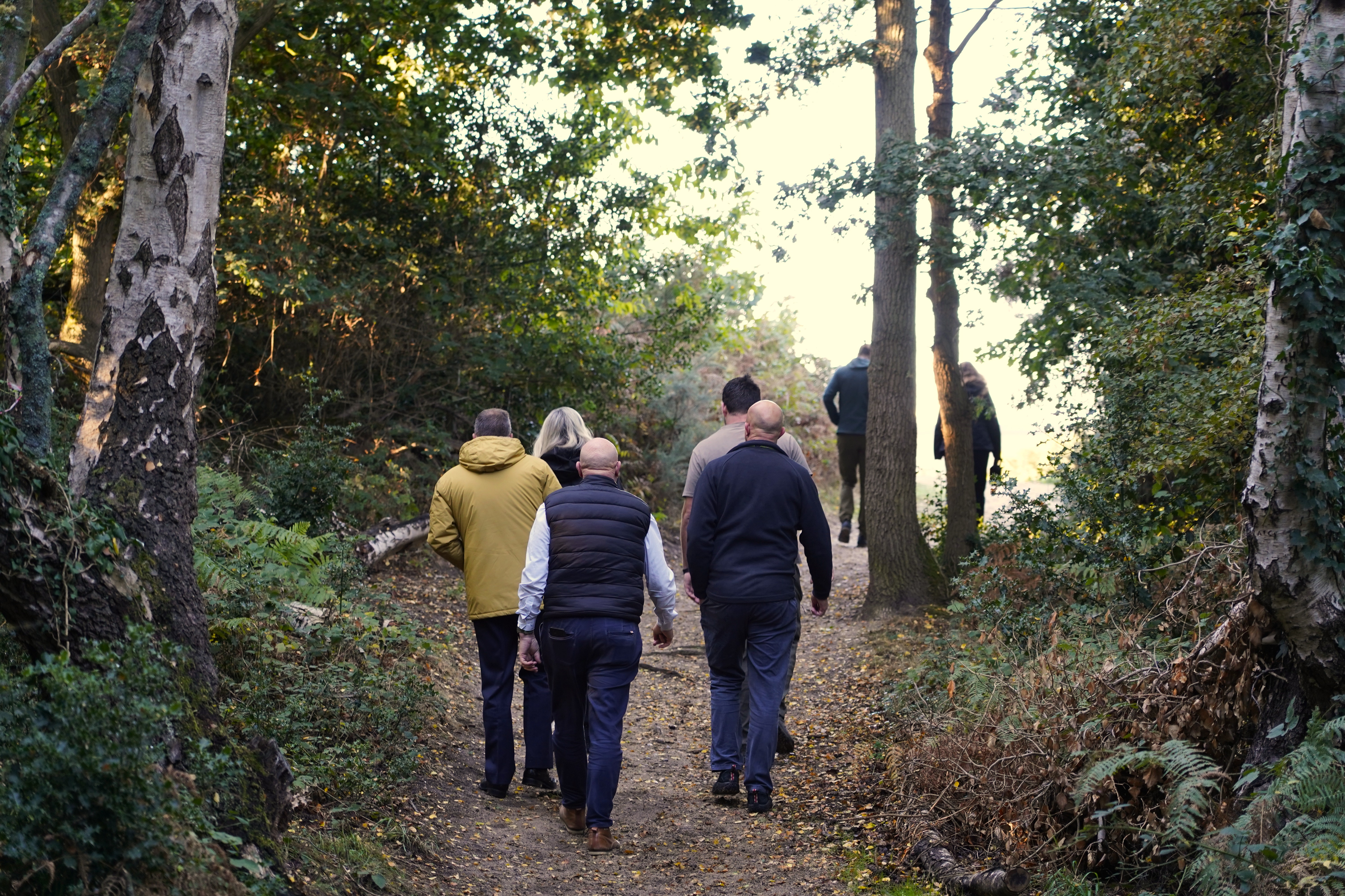 Councillors and officers walking in Orwell Country Park.