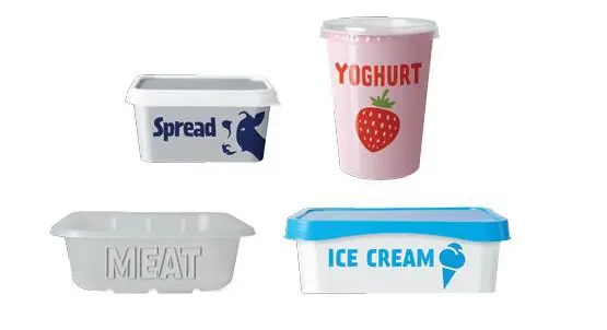 Plastic tubs and food trays
