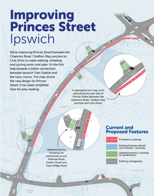 A schematic outlining the plans for Princes Street