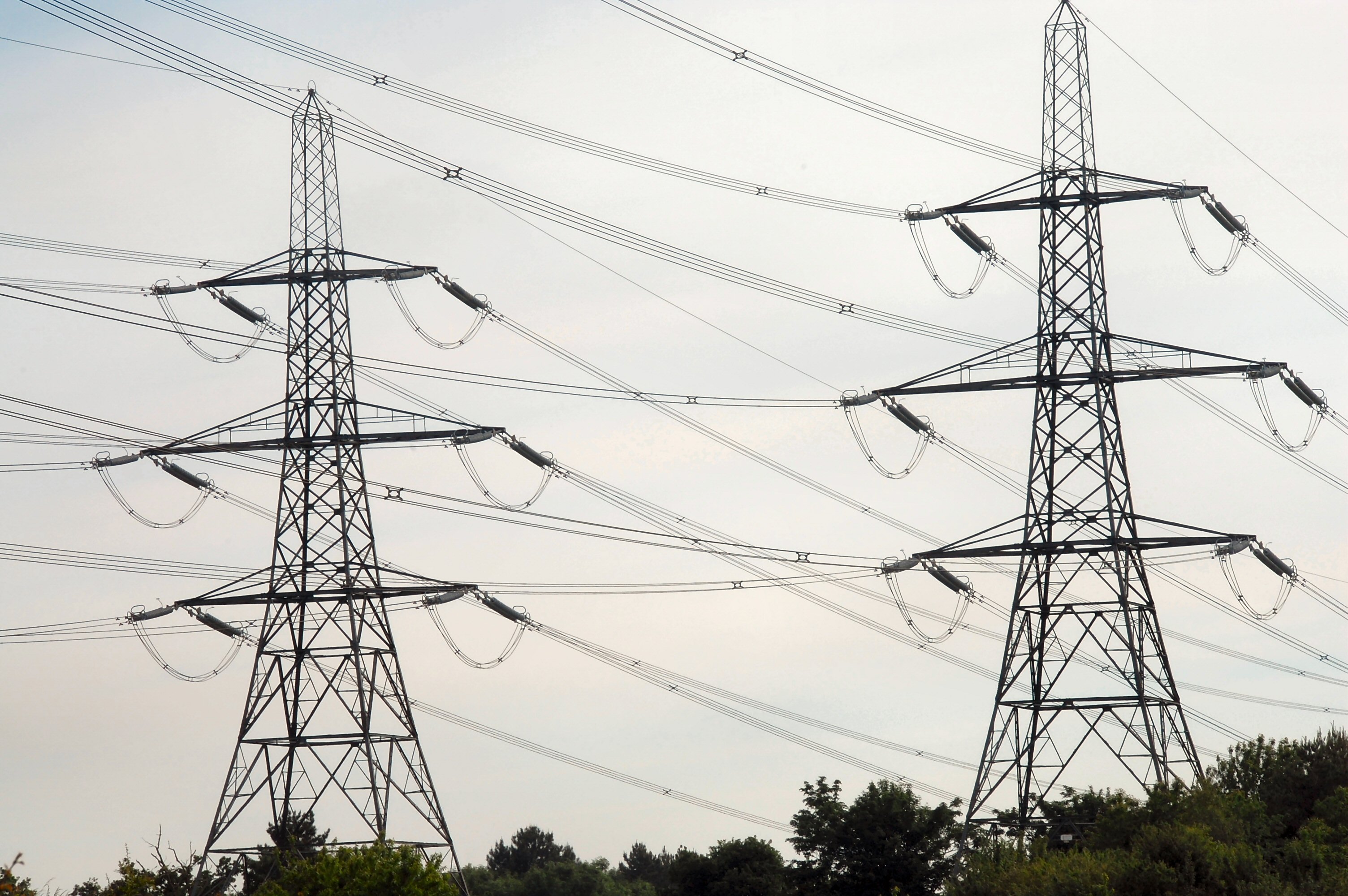 two electricity pylons