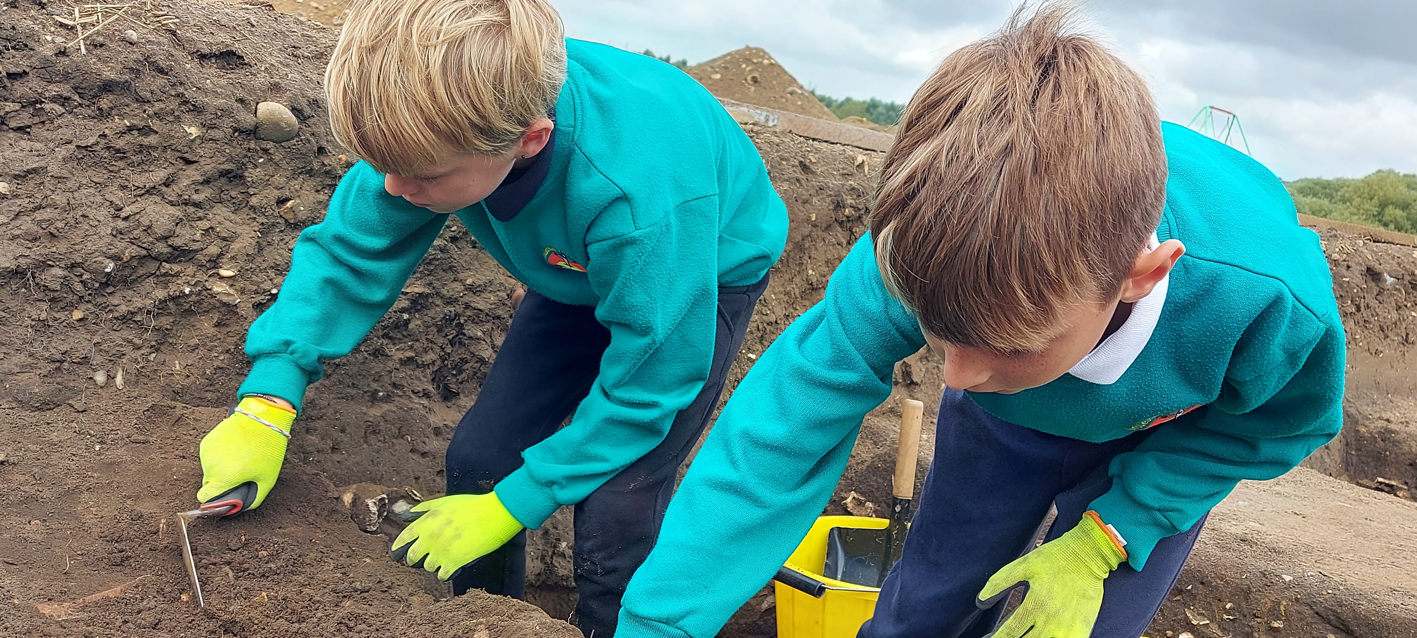 two children excavating