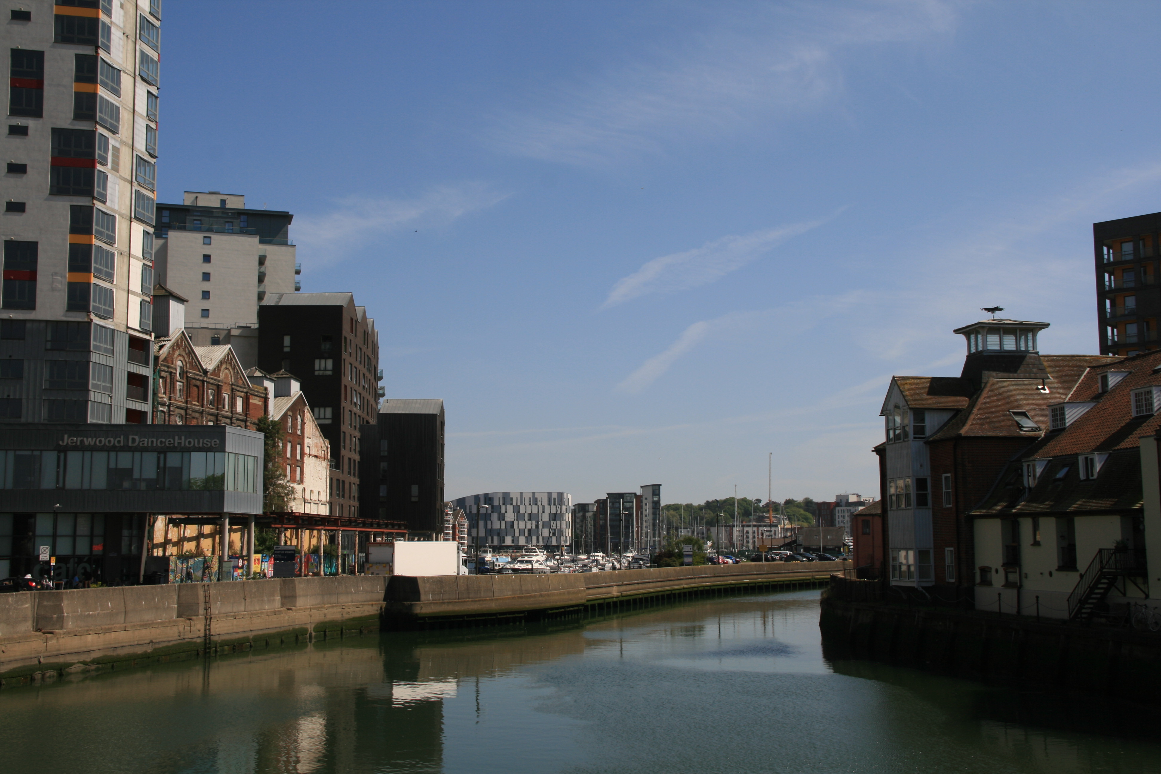 Ipswich Waterfront and marina from St Peter's Dock.