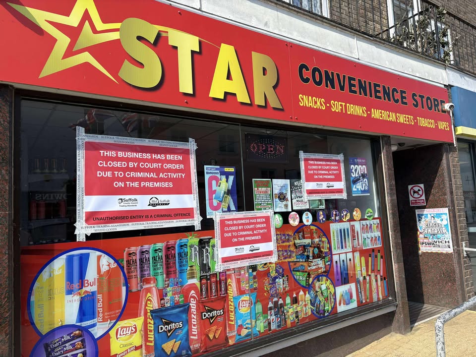 The shopfront of Star Convenience in Stowmarket
