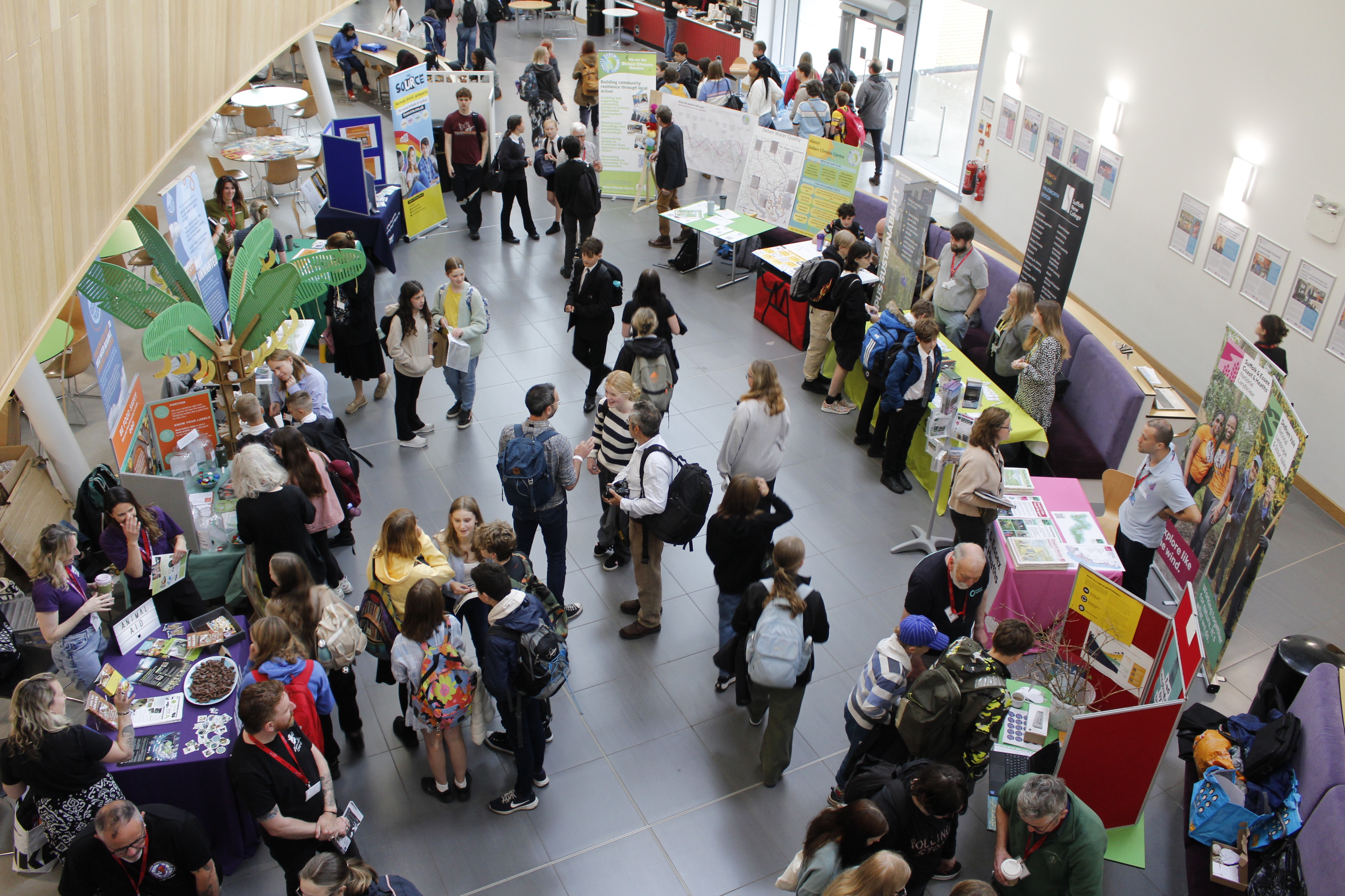 Many children visit a variety of exhibition stands
