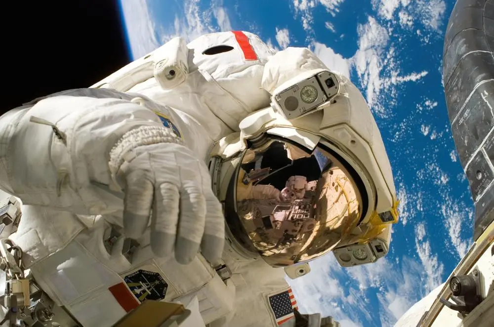 A photo of an astronaut in space.