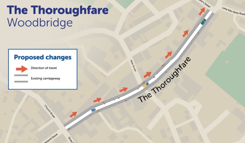 CGI map showing proposed changes for the Thoroughfare.