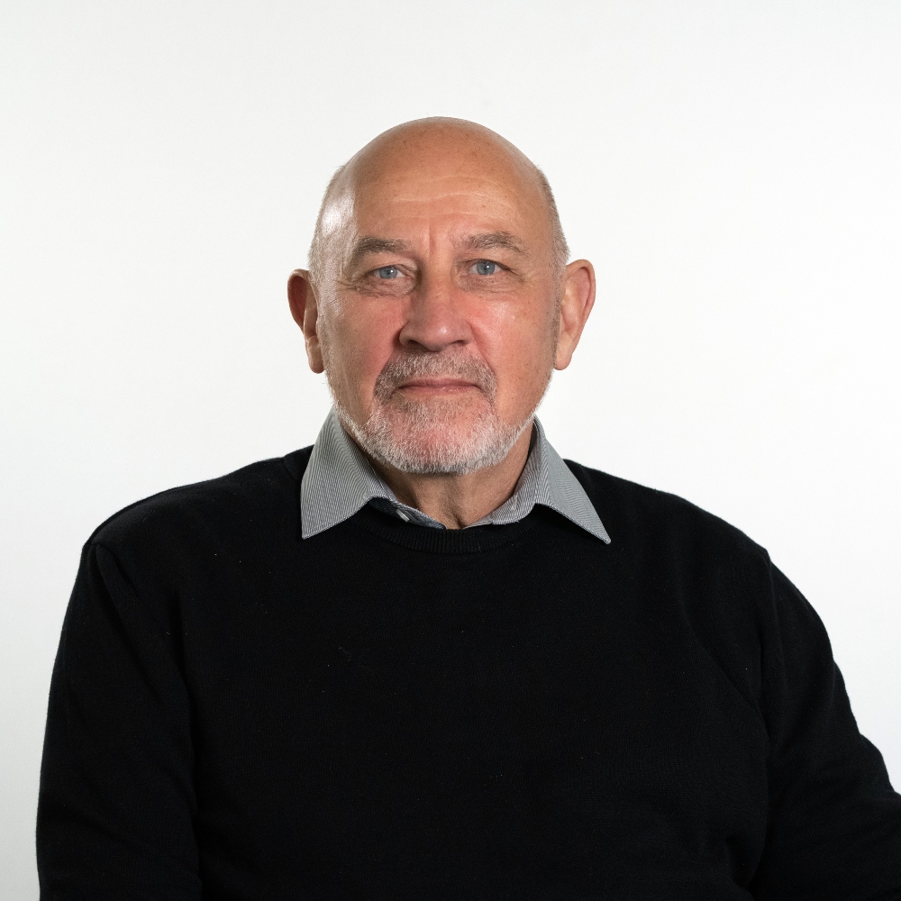 Cllr Tony Love wearing black jumper and grey shirt