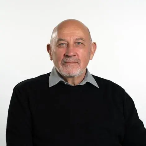 Cllr Tony Love wearing black jumper and grey shirt